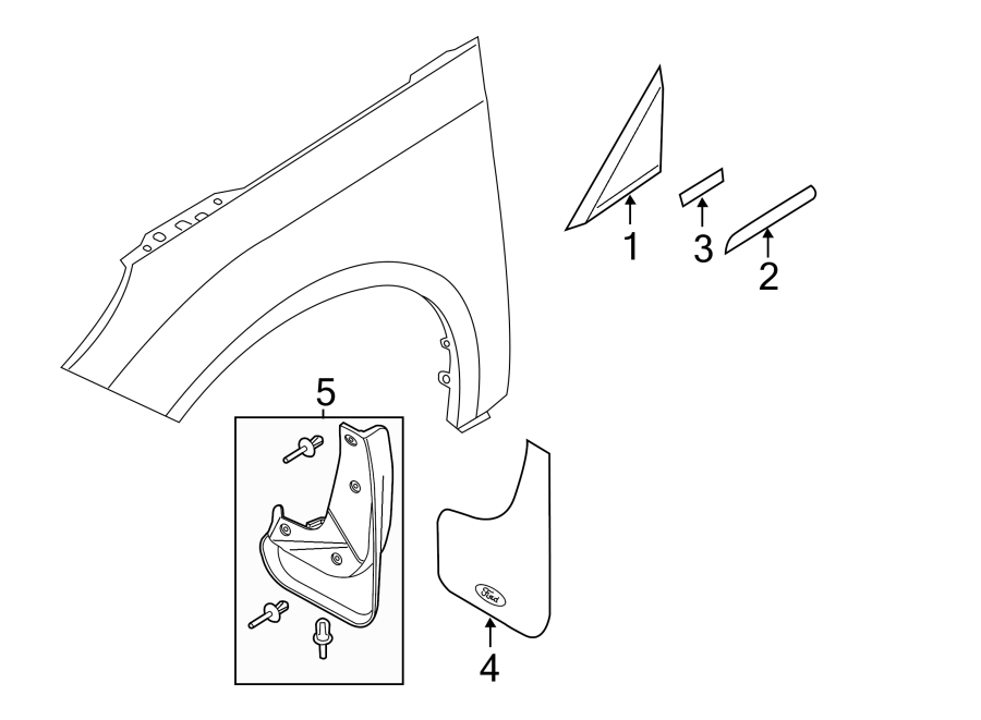 Diagram FENDER. EXTERIOR TRIM. for your 2009 Ford Crown Victoria   