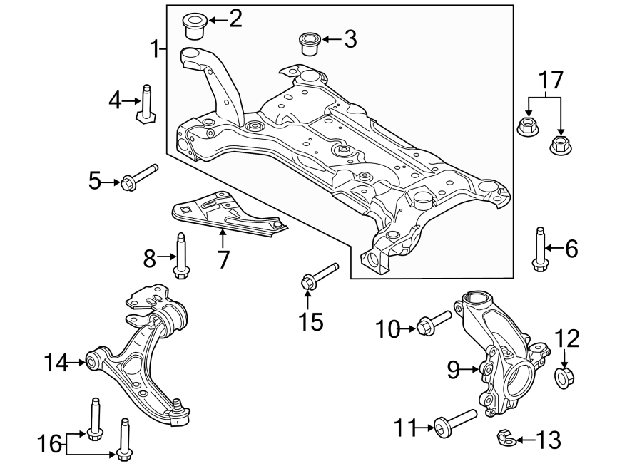 Diagram FRONT SUSPENSION. SUSPENSION COMPONENTS. for your 2012 Ford E-150   