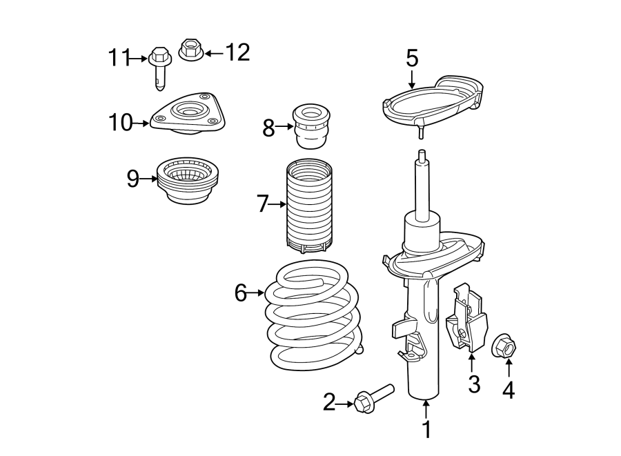 Diagram FRONT SUSPENSION. STRUTS & COMPONENTS. for your 2014 Ford E-250   