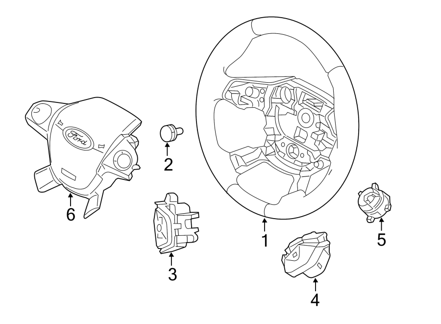 Diagram STEERING WHEEL & TRIM. for your 2010 Ford F-150 5.4L Triton V8 FLEX A/T RWD Lariat Extended Cab Pickup Fleetside 