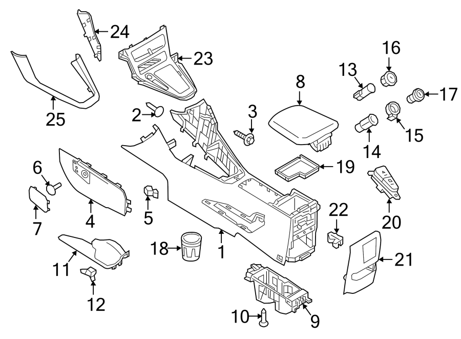 Diagram CENTER CONSOLE. for your 2007 Ford F-150 4.6L Triton V8 M/T RWD STX Standard Cab Pickup Fleetside 