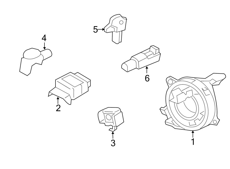 Diagram RESTRAINT SYSTEMS. AIR BAG COMPONENTS. for your 2009 Ford F-150 5.4L Triton V8 FLEX A/T RWD XLT Extended Cab Pickup Fleetside 