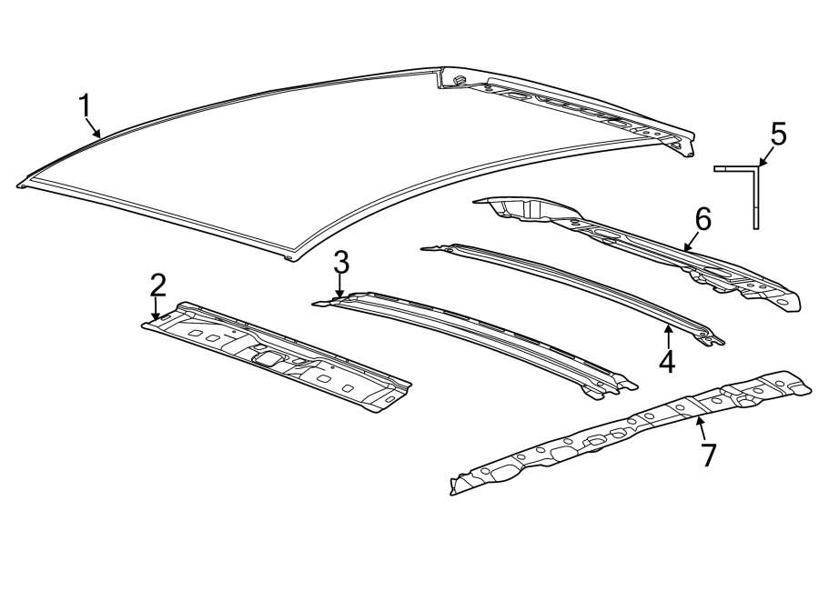 Diagram ROOF & COMPONENTS. for your 2021 Ford F-150 3.0L Power-Stroke V6 DIESEL A/T 4WD XL Standard Cab Pickup Fleetside 