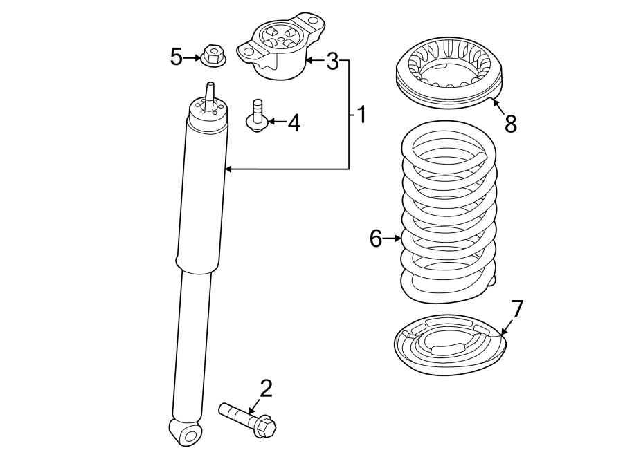 Diagram REAR SUSPENSION. SHOCKS & COMPONENTS. for your 2014 Lincoln MKZ   