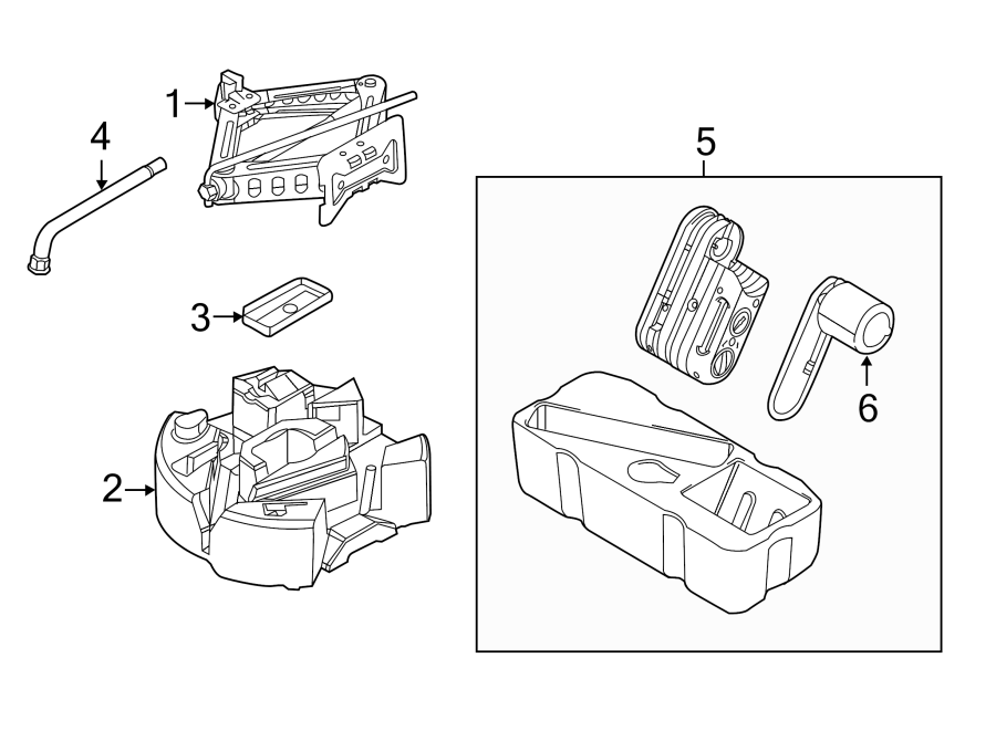 Diagram REAR BODY & FLOOR. JACK & COMPONENTS. for your Ford Focus  