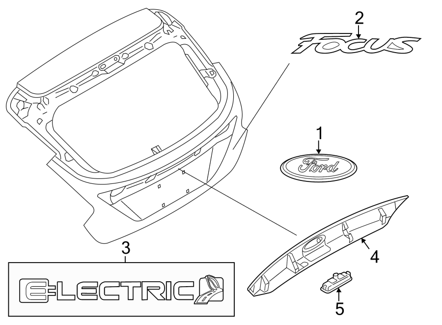 Diagram LIFT GATE. EXTERIOR TRIM. for your 2013 Ford F-150 5.0L V8 FLEX A/T RWD Lariat Crew Cab Pickup Fleetside 