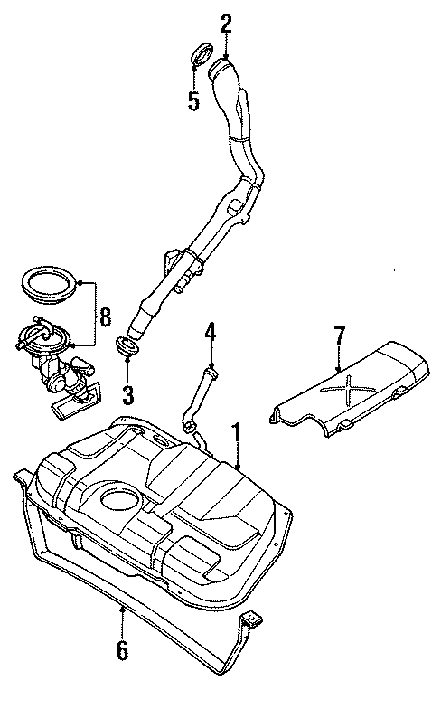 Diagram FUEL SYSTEM COMPONENTS. for your Ford Contour  