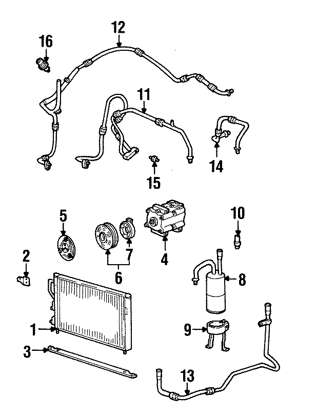 Diagram AIR CONDITIONER & HEATER. COMPRESSOR & LINES. for your 2009 Ford Ranger   