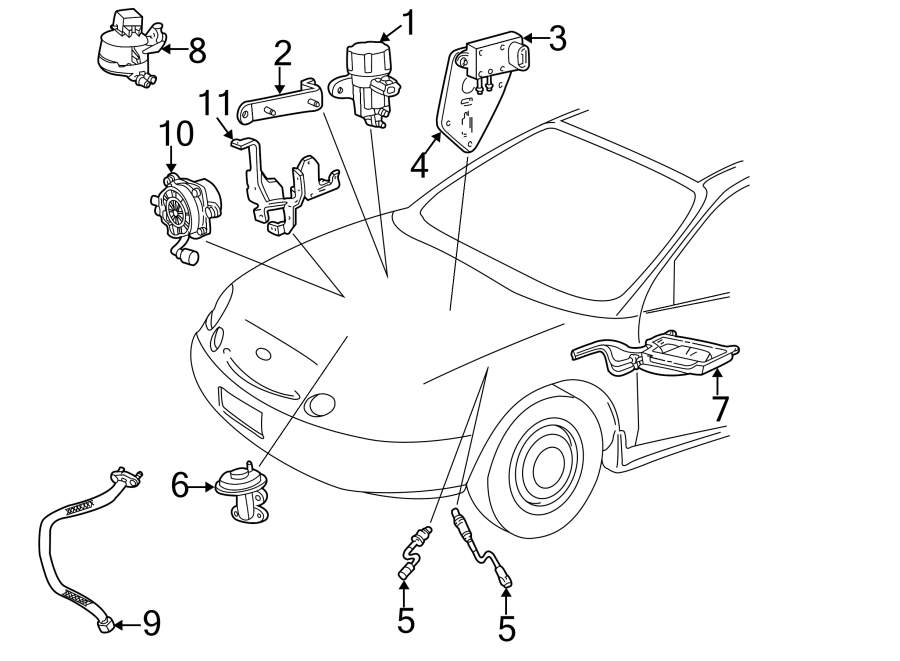 Diagram EMISSION SYSTEM. EMISSION COMPONENTS. for your 2017 Ford Escape   