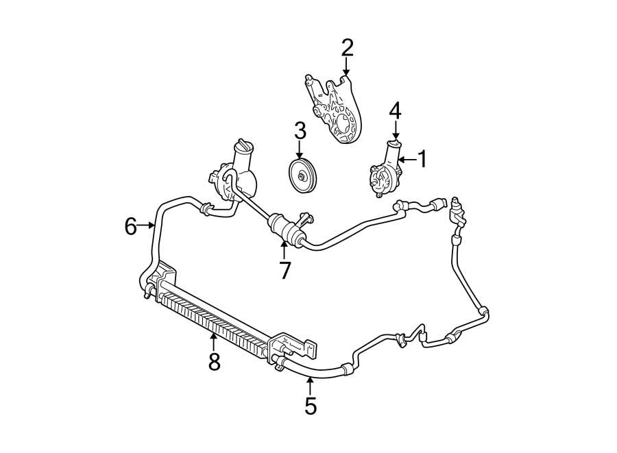 Diagram STEERING GEAR & LINKAGE. PUMP & HOSES. for your 2011 Ford F-150 5.0L V8 FLEX A/T RWD XLT Extended Cab Pickup Fleetside 