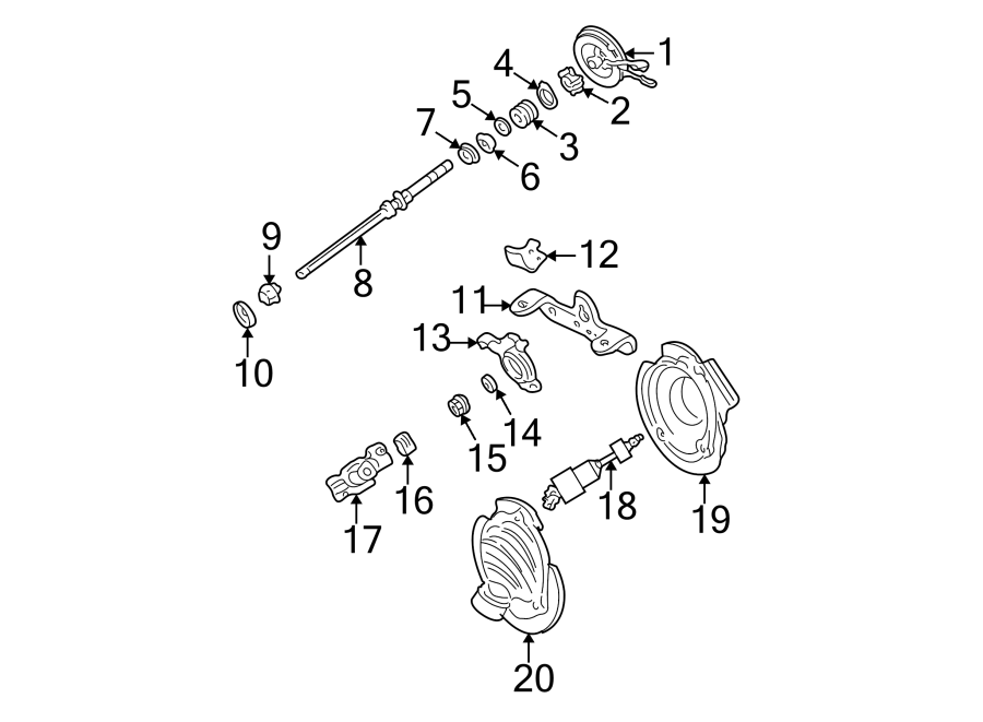 Diagram STEERING COLUMN. SHAFT & INTERNAL COMPONENTS. for your 1984 Mercury Grand Marquis   