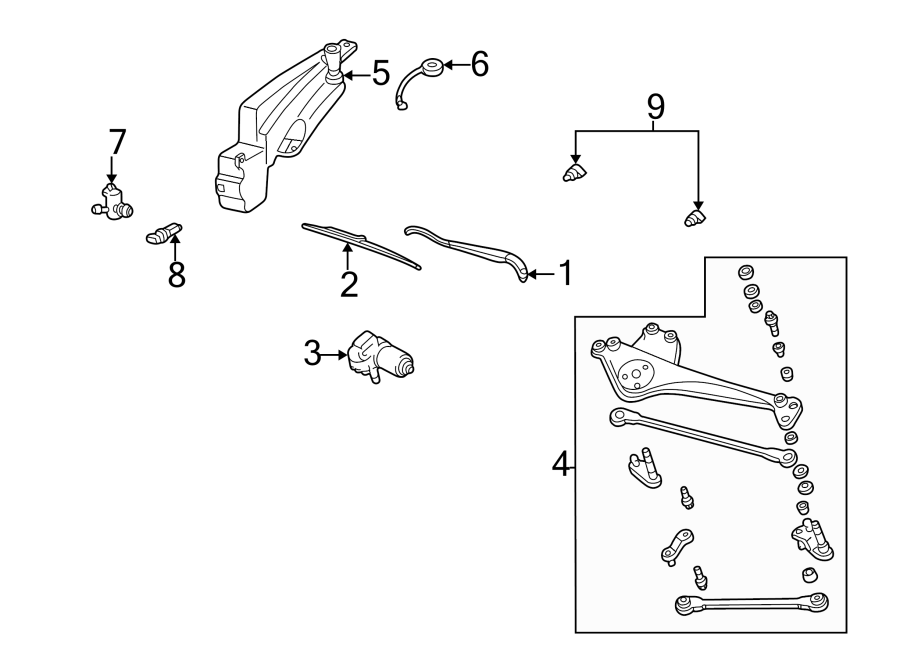 Diagram WINDSHIELD. WIPER & WASHER COMPONENTS. for your 2010 Ford F-150   