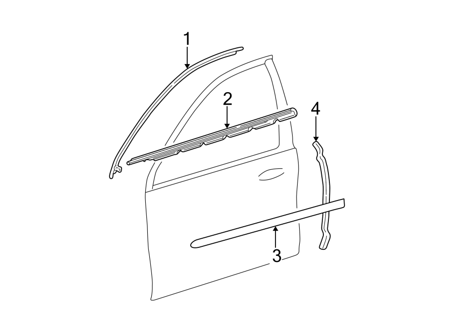 Diagram FRONT DOOR. EXTERIOR TRIM. for your Ford Taurus  