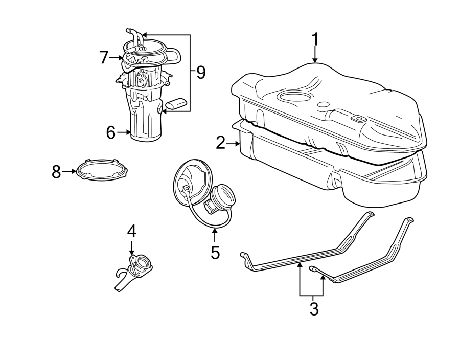 Diagram FUEL SYSTEM COMPONENTS. for your 2002 Ford F-450 Super Duty  Lariat Cab & Chassis - Crew Cab 