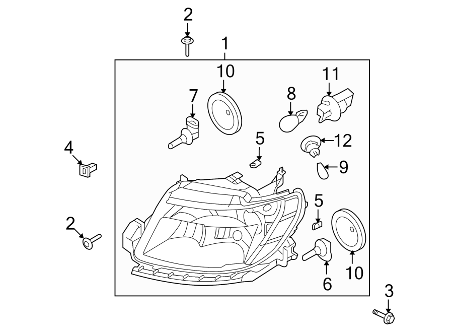 Diagram FRONT LAMPS. HEADLAMP COMPONENTS. for your Lincoln MKZ  