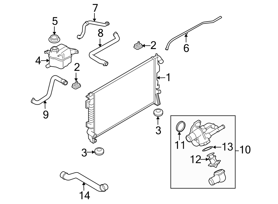 Diagram RADIATOR & COMPONENTS. for your 2009 Ford Ranger   