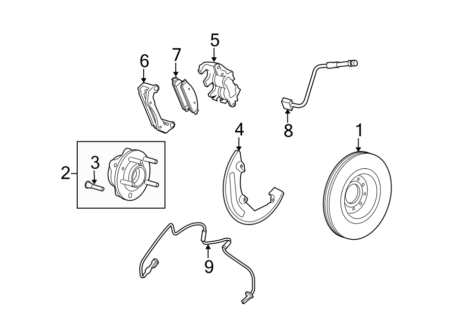 Diagram FRONT SUSPENSION. BRAKE COMPONENTS. for your 2019 Ford F-150 3.5L EcoBoost V6 A/T 4WD XLT Extended Cab Pickup Fleetside 