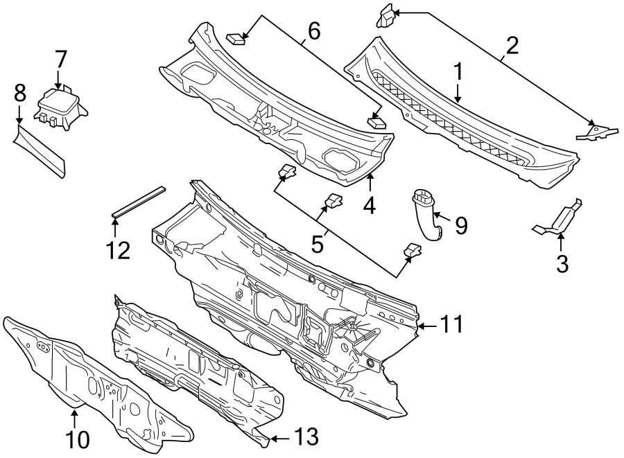 Ford Taurus Plug. Panel. Cowl. Insert. Vent. Cowl Cover - 377977S | Mid ...