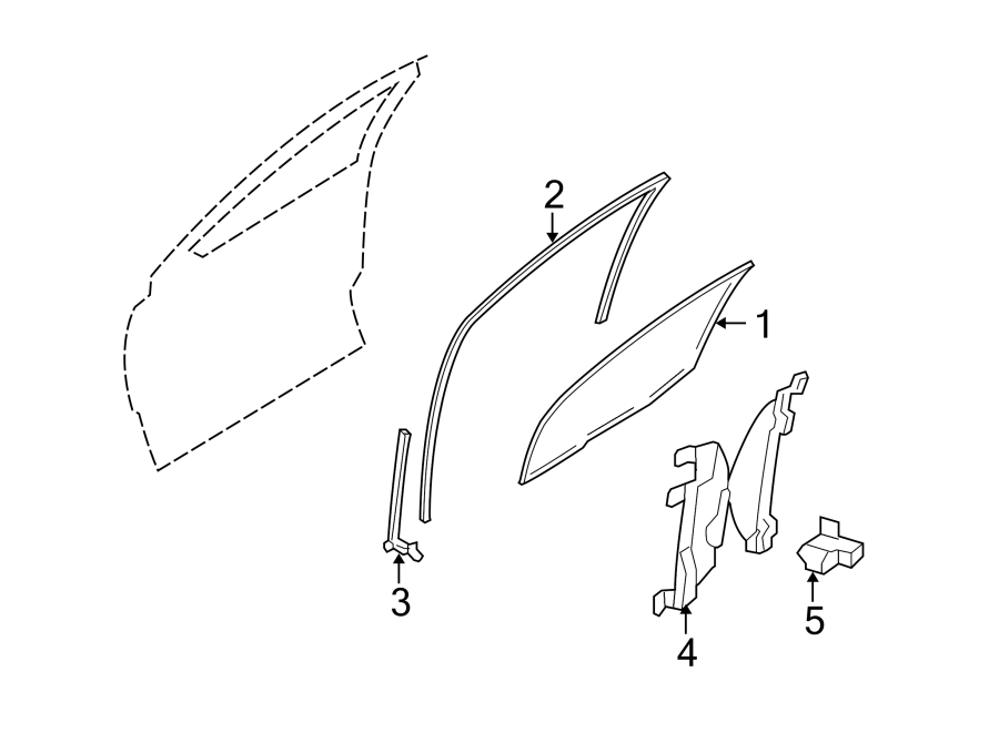 Diagram FRONT DOOR. GLASS & HARDWARE. for your Ford Taurus  