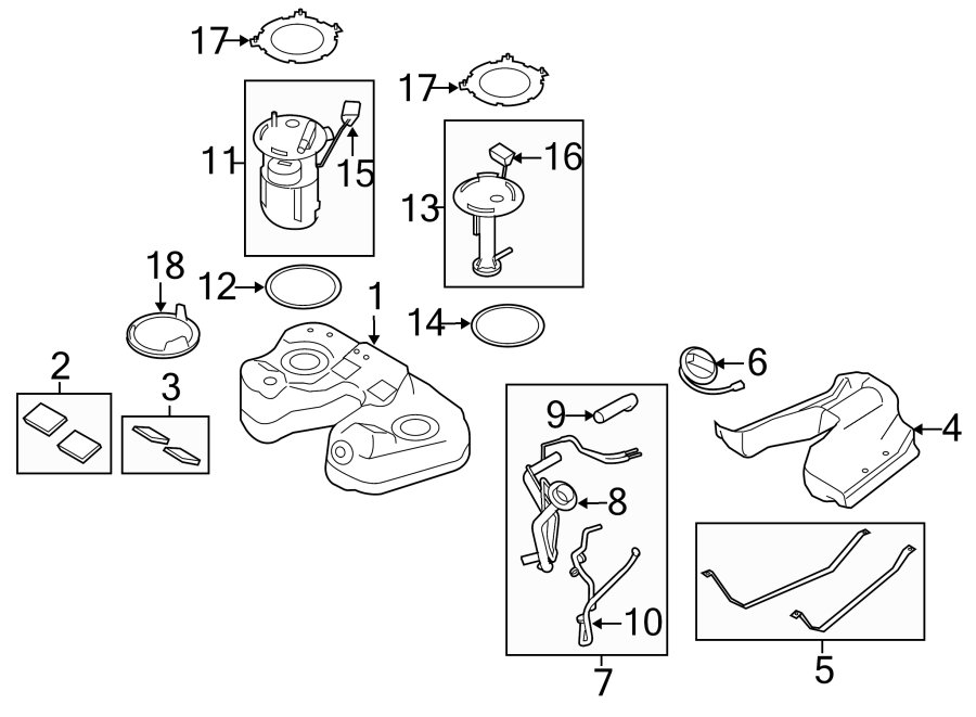 Diagram FUEL SYSTEM COMPONENTS. for your 2019 Lincoln MKZ Reserve II Hybrid Sedan  