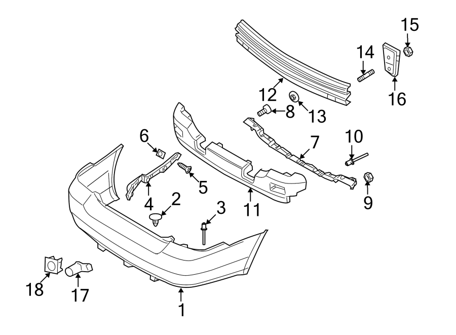 Diagram REAR BUMPER. BUMPER & COMPONENTS. for your 1999 Ford F-150   