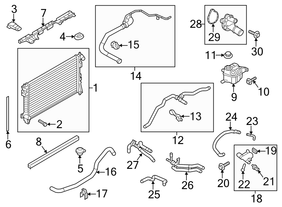 RADIATOR & COMPONENTS. Diagram