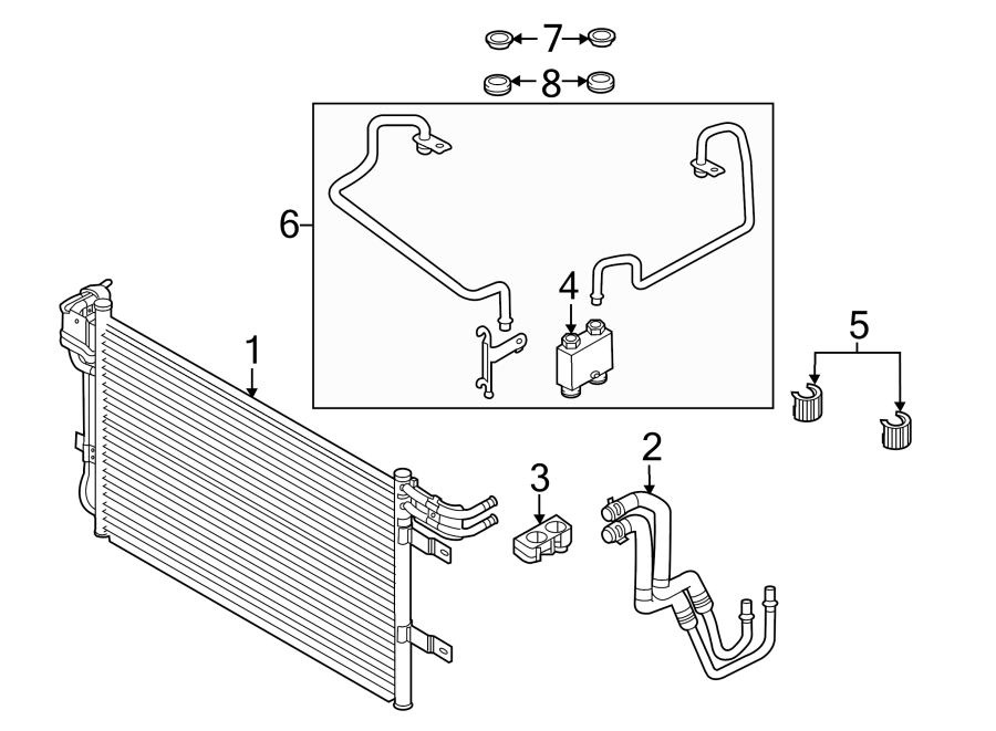 Diagram TRANS OIL COOLER. for your 2013 Ford F-150 5.0L V8 FLEX A/T RWD King Ranch Crew Cab Pickup Fleetside 