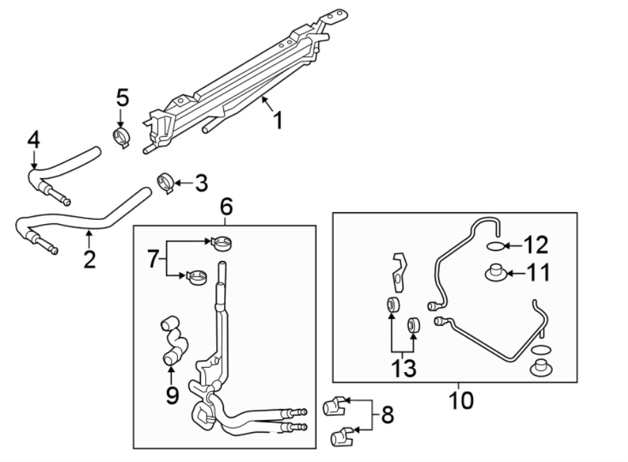 Diagram TRANS OIL COOLER. for your 2013 Ford F-150 5.0L V8 FLEX A/T RWD King Ranch Crew Cab Pickup Fleetside 