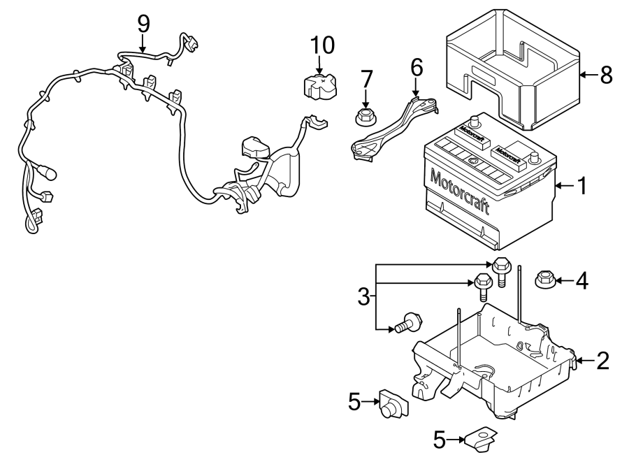 Diagram BATTERY. for your Ford