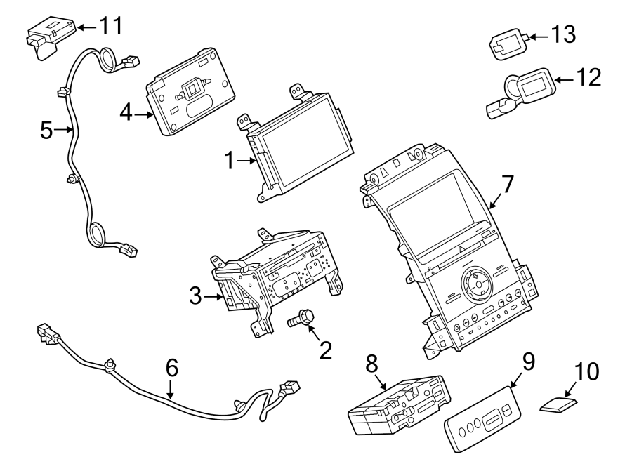 Diagram INSTRUMENT PANEL. NAVIGATION SYSTEM COMPONENTS. for your 2012 Ford F-250 Super Duty 6.2L V8 FLEX A/T RWD XLT Extended Cab Pickup 