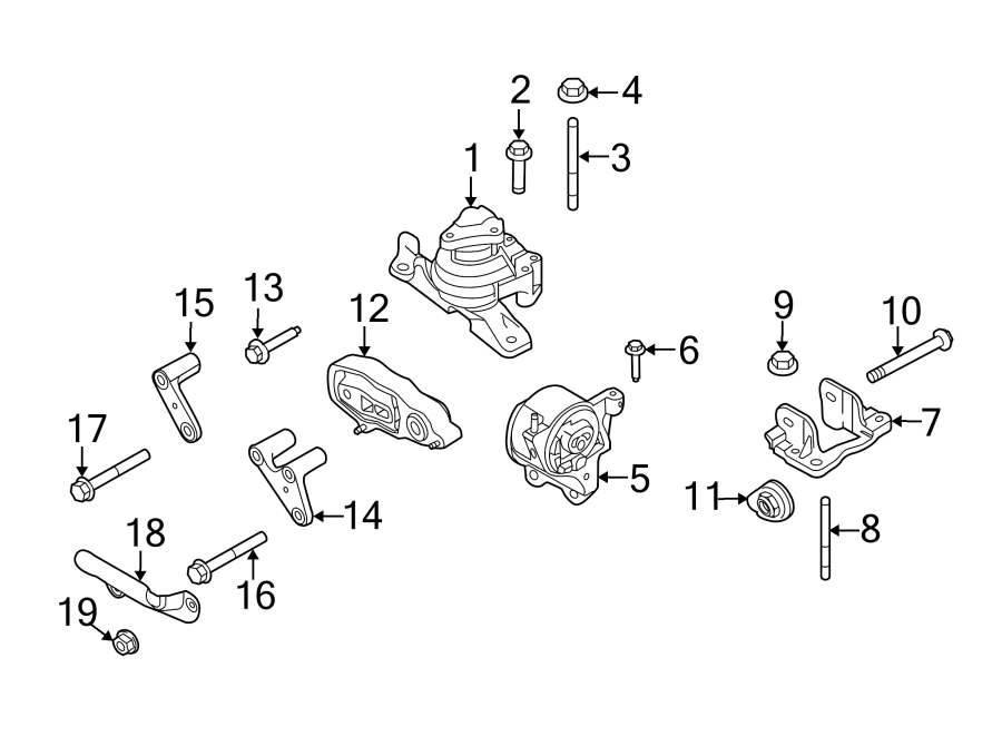 Diagram ENGINE / TRANSAXLE. ENGINE & TRANS MOUNTING. for your 1991 Ford F-150   