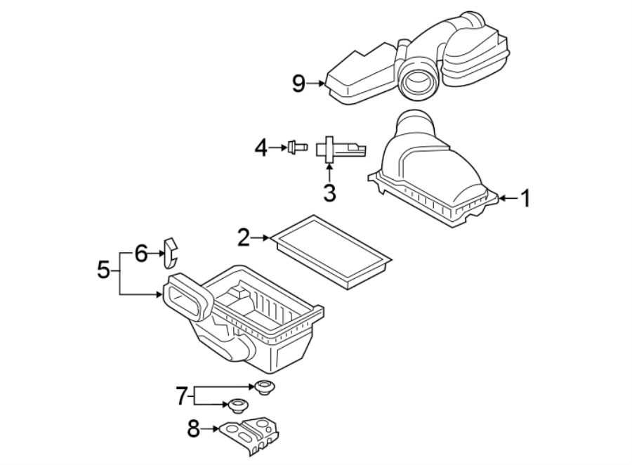 Diagram AIR INTAKE. for your 2020 Ford F-150 3.5L EcoBoost V6 A/T RWD XL Standard Cab Pickup Fleetside 