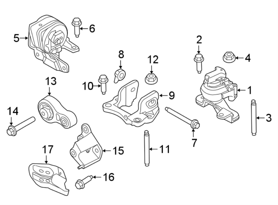 Diagram ENGINE & TRANS MOUNTING. for your 2016 Lincoln MKZ Base Sedan  