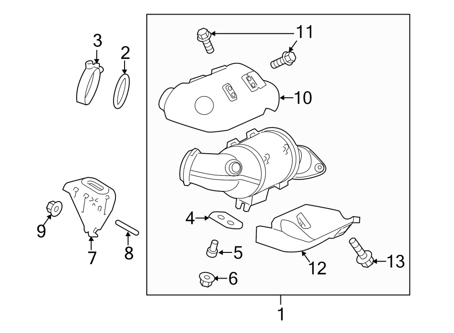 Diagram EXHAUST SYSTEM. MANIFOLD. for your 2019 Lincoln MKZ Base Sedan 2.0L EcoBoost A/T FWD 