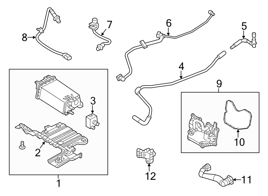 Diagram EMISSION SYSTEM. EMISSION COMPONENTS. for your 2014 Lincoln MKZ Base Sedan  