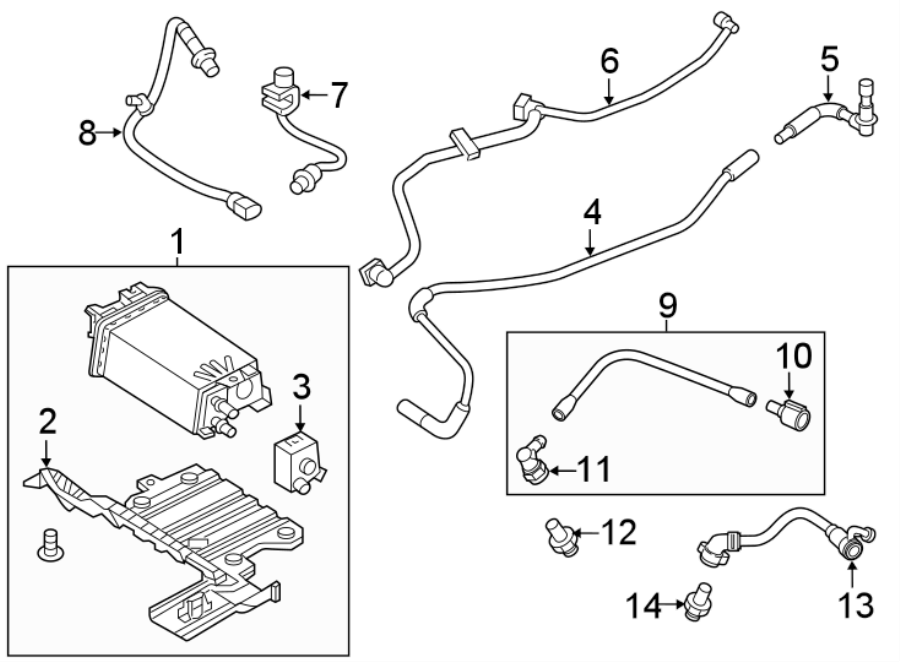 Diagram EMISSION SYSTEM. EMISSION COMPONENTS. for your 2015 Ford Fusion   