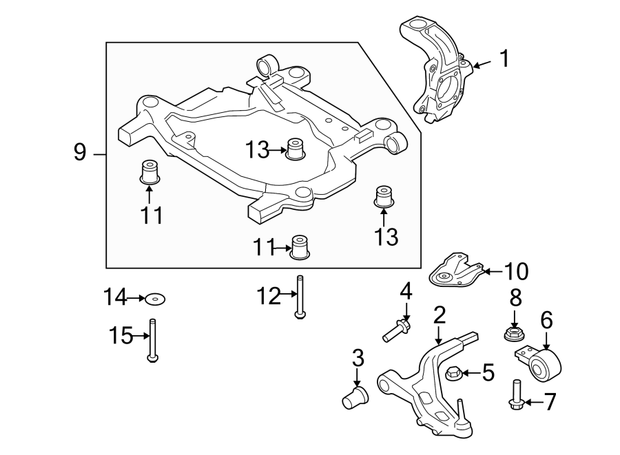 Diagram FRONT SUSPENSION. SUSPENSION COMPONENTS. for your 1990 Ford F-150   