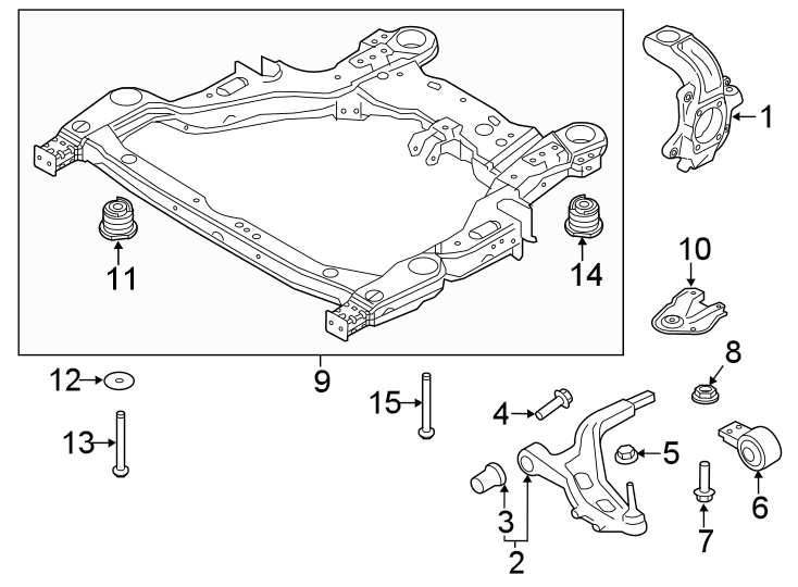 Diagram FRONT SUSPENSION. SUSPENSION COMPONENTS. for your Lincoln MKZ  