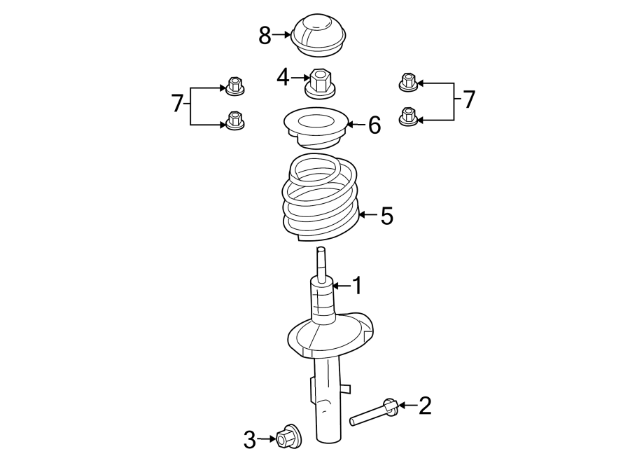 Diagram FRONT SUSPENSION. STRUTS & COMPONENTS. for your 2019 Lincoln MKZ Reserve I Sedan 2.0L EcoBoost A/T AWD 