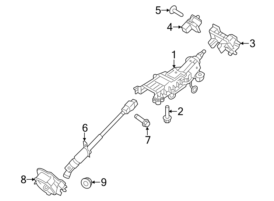 Diagram STEERING COLUMN ASSEMBLY. for your Ford