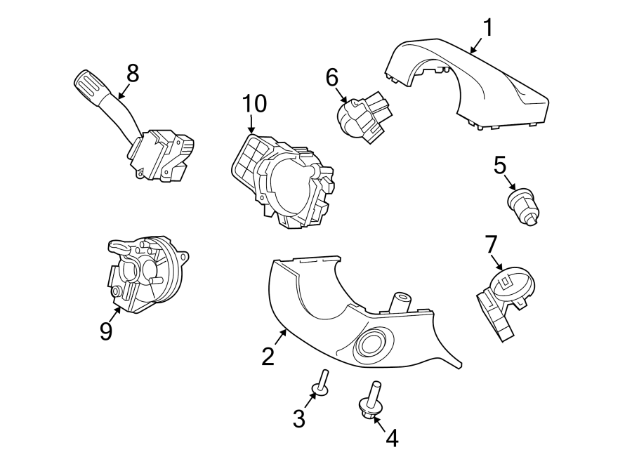 Diagram STEERING COLUMN. SHROUD. SWITCHES & LEVERS. for your 2003 Ford F-150 4.6L Triton (Romeo) V8 A/T RWD King Ranch Extended Cab Pickup Fleetside 