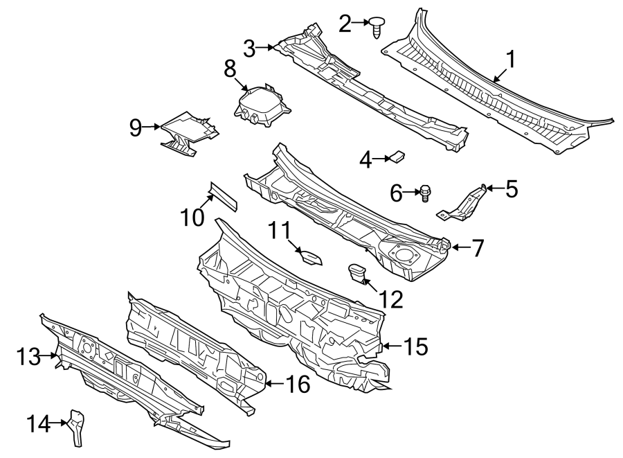 Diagram Cowl. for your Ford