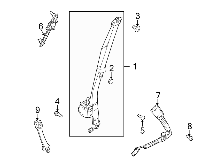 Diagram RESTRAINT SYSTEMS. FRONT SEAT BELTS. for your 2010 Ford F-150 5.4L Triton V8 FLEX A/T RWD FX2 Extended Cab Pickup Fleetside 