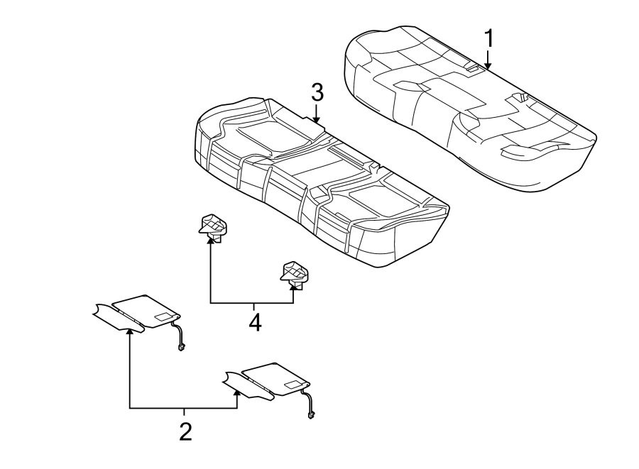 Diagram Seats & tracks. Rear seat components. for your 2017 Ford Mustang   