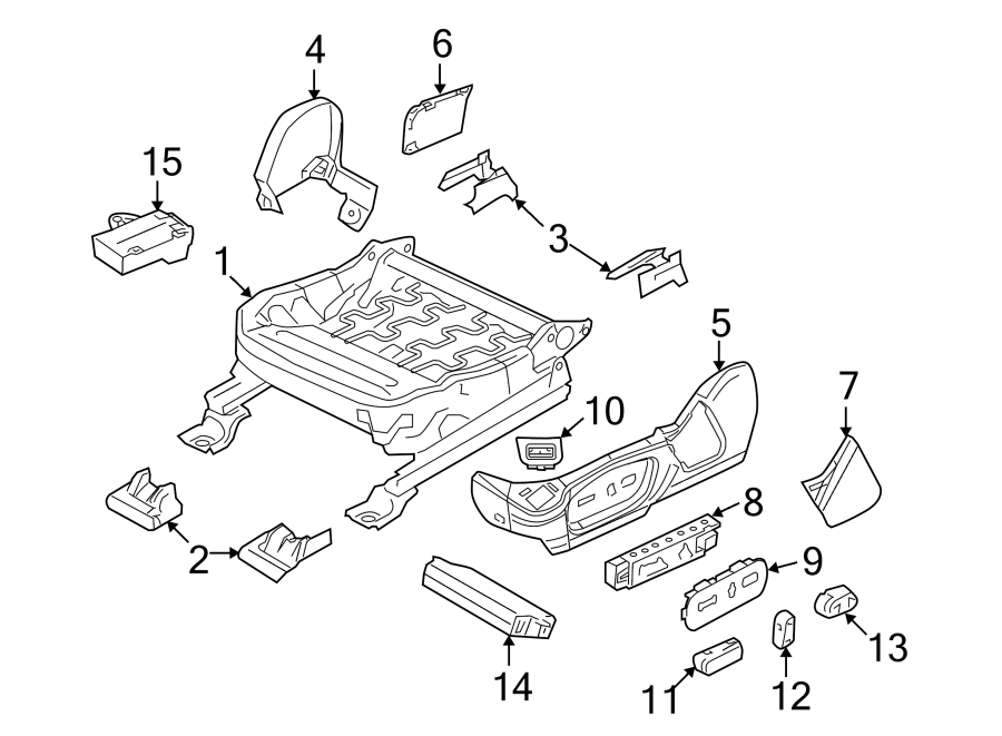 Diagram SEATS & TRACKS. TRACKS & COMPONENTS. for your 2009 Ford F-150 4.6L Triton V8 A/T 4WD STX Extended Cab Pickup Stepside 