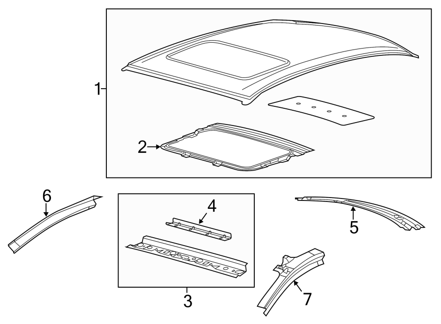Full size assembly image of ROOF & COMPONENTS. (1/1)