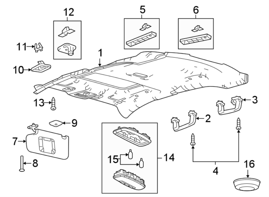 ROOF. INTERIOR TRIM. Diagram