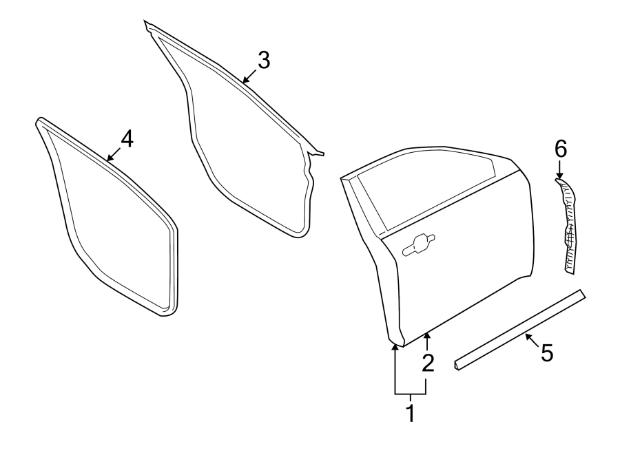 Diagram FRONT DOOR. DOOR & COMPONENTS. for your Ford F-150  