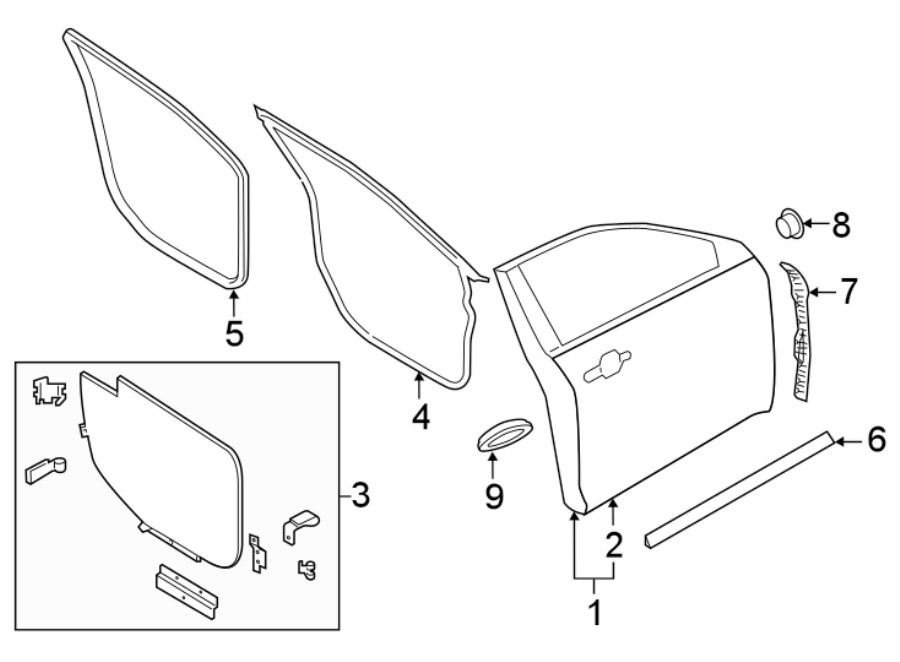 Diagram FRONT DOOR. DOOR & COMPONENTS. for your Ford F-150  