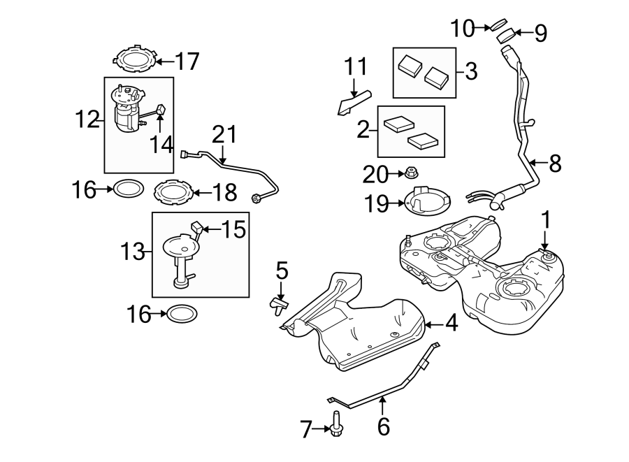 Diagram FUEL SYSTEM COMPONENTS. for your 2018 Ford F-150 3.5L EcoBoost V6 A/T 4WD Platinum Crew Cab Pickup Fleetside 